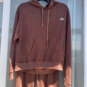 Alo Brown Hooded Sweatshirt SET
